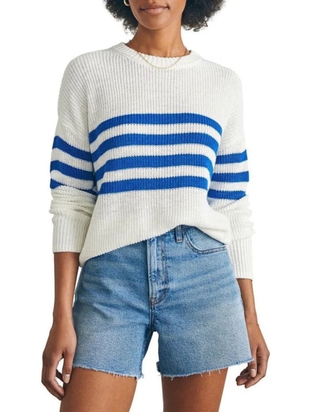 NEW Talbots shaker stitch cotton crew tunic sweater M